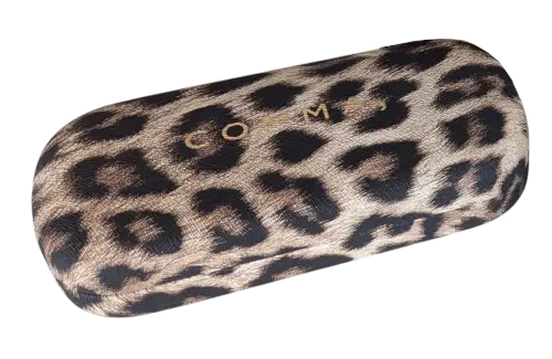 Auffälliges Comma - Hartschalen Brillenetui in Leo-Optik