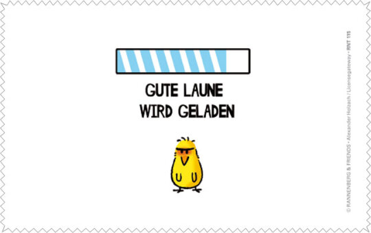 Microfasertuch / Brillenputztuch von Rannenberg & Friends "Gute Laune wird geladen"