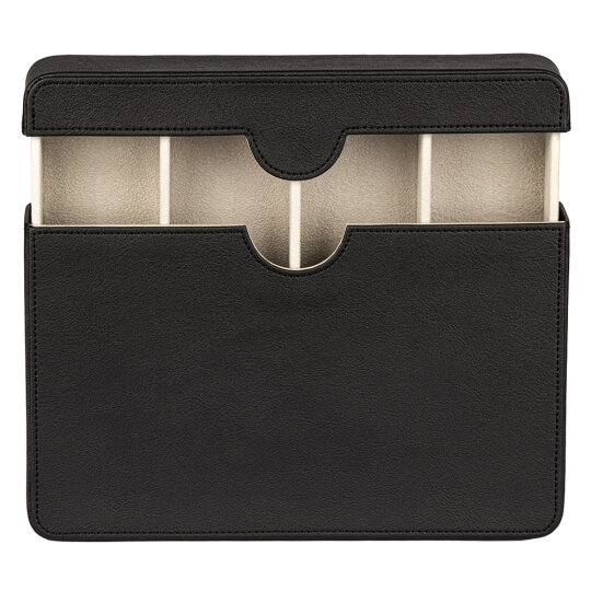 Praktisches Mehrbrillenetui "Slider" mit Schuber für 4 Brillen in klassischem Schwarz