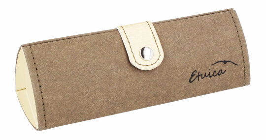 Auffälliges Hartschalen-Brillenetui mit Druckknopf in Grün