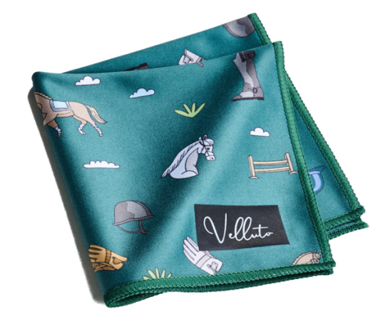 Velluto® Premium Brillen- und Einstecktuch Cavallo in Grün – 25 x 25 cm, edel & vielseitig