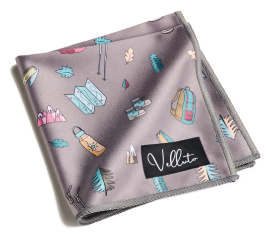 Velluto® Premium Brillen- und Einstecktuch Montagna in Grau – 25 x 25 cm, edel & vielseitig