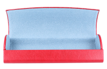 Hochwertiges Hartschalen-Brillenetui in glanzvollem Rot