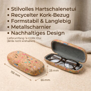 Nachhaltiges Hartschalenetui mit Kork-Bezug aus recyceltem Material in Helll-Bunt