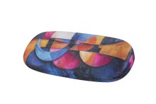 Stilvolles Hartschalenetui mit abstraktem Kunstdruck und...