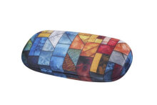 Stilvolles Hartschalenetui mit abstraktem Kunstdruck und...