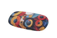 Stilvolles Hartschalenetui mit abstraktem Kunstdruck und...