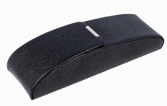 Elegantes Steck-Etui aus modernem Kunstleder mit sicherem Druckknopfverschluss in der Farbvariante „Schwarz“