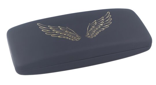 Praktisches Hartschalenetui "Wings" mit Federscharnier und Flügelmotiv