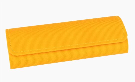 Halbhartes Brillenetui im gelben stylischen, angesagten Vintage-Farbton für optimalen Schutz und trendigen Look