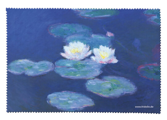 Brillenputztuch aus Microfaser von FRIDOLIN "Monet: Seerosen" 12,5 x 17,5 cm