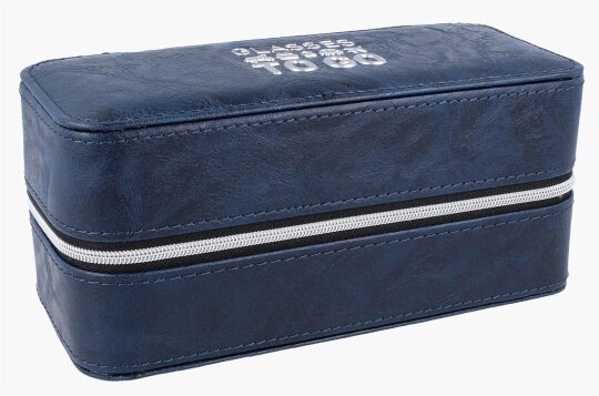 Hochwertiges Mehrbrillenetui Traveler 2 Discover für 2 Brillen in Blau