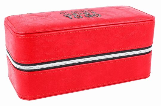 Hochwertiges Mehrbrillenetui Traveler 2 Discover für 2 Brillen in Rot