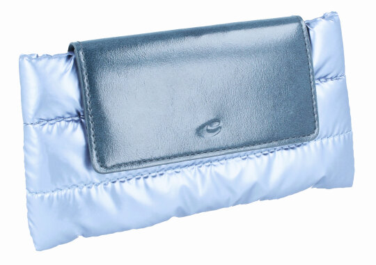 Edel glänzend wattiertes Softcase mit Magnetverschluss in Blau