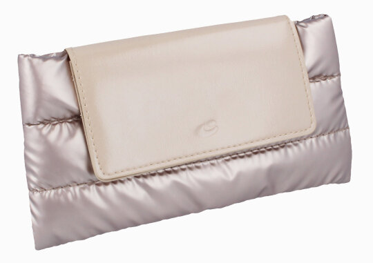 Edel glänzend wattiertes Softcase mit Magnetverschluss in Gold
