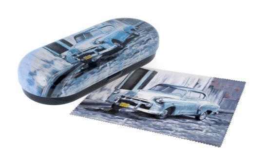 Hartschalen-Metalletui "Chevrolet" inkl. passendem Mikrofasertuch mit klassischem Motiv