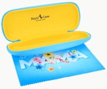 Süsses Kinder-Hartschalenetui mit Mama-Motiv und mit passendem Microfasertuch