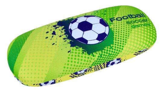 Fußball Brillenetui für Kinder mit Microfasertuch – Robustes Hartschalenetui für Jungen & Fußballfans