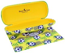 Fußball Brillenetui für Kinder mit Microfasertuch – Robustes Hartschalenetui für Jungen & Fußballfans