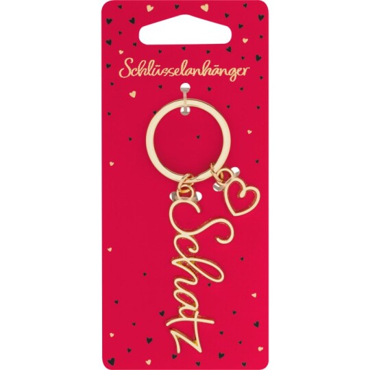 GRUSS & CO Schlüsselanhänger "Schatz" mit goldenem Schriftzug