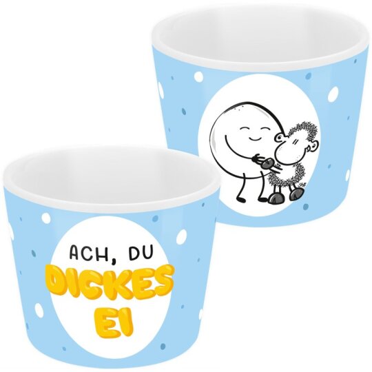 SHEEPWORLD - lustiger Eierbecher "Ach, du dickes Ei" aus robustem Porzellan