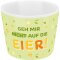 Frecher Sheepworld Eierbecher aus Porzellan mit Spruch "Geh mir nicht auf die Eier"