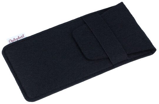 Schwarzes Einsteck - Brillenetui "EDEN" mit Einstecklasche aus recycelten PET-Flaschen