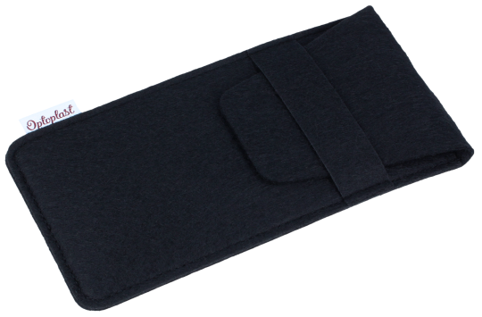 Schwarzes Einsteck - Brillenetui "EDEN" mit Einstecklasche aus recycelten PET-Flaschen