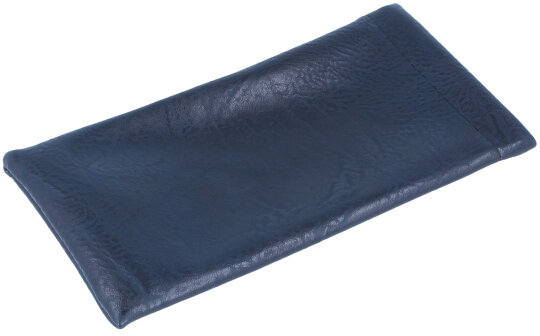 Klassisches Einsteck-Brillenetui in dunkelblauem Lederlook