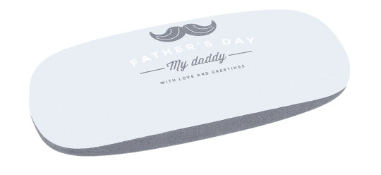 Cooles Hartschalenetui mit Vater-Motiv und mit passendem Microfasertuch