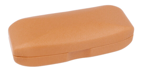 Modernes Hartschalenetui aus griffigem Kunststoff in trendigem Braun