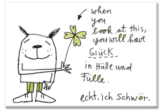 Kühlschrankmagnet „Glück in Hülle und Fülle“ – Glücksmomente zum Mitnehmen 78x54mm