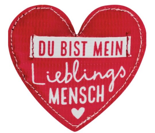 Kühlschrankmagnet von Sheepworld – „Du bist mein Lieblingsmensch“ in Herzform (rot)