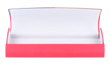 Schönes elegantes Brillenetui Marina im Lederlook rot