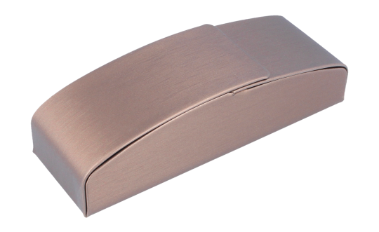 elegantes Einsteck-Brillenetui mit schönem Silkybezug in Braun und Magnetverschluss