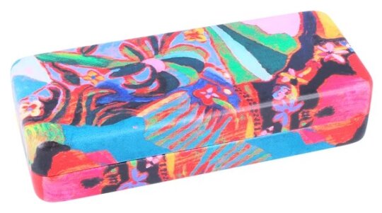 Farbenfrohes Brillenetui "Abstract" mit Metallscharnier im Blumendesign