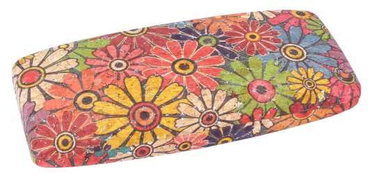 Schönes Metalletui "Girona" aus recyceltem Kork Design Flower Power