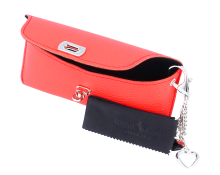 Stilvolles Brillenetui aus hochwertigem Leder in Rot mit...