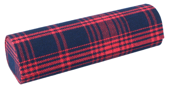Dunkelblau-Rotes Brillenetui mit Stoffbezug und einem praktischen Magnetverschluss