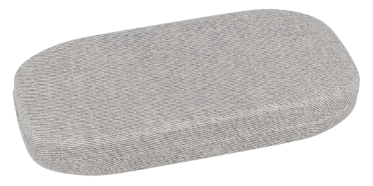 Schlankes Sonnenclip-Metalletui Tilos Cosy mit Stoffbezug in modernem Hellgrau