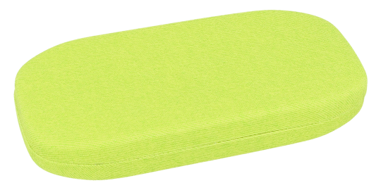 Schlankes Sonnenclip-Metalletui Tilos Cosy mit Stoffbezug in lebendigem Hellgrün