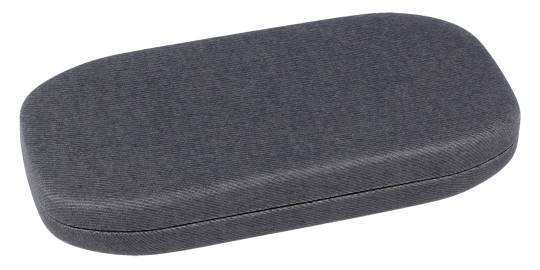 Schlankes Sonnenclip-Metalletui Tilos Cosy mit Stoffbezug in zeitlosem Schwarz