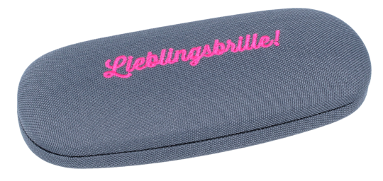 Modernes Brillenetui Rügen mit Nylonbezug aus recycelten PET-Flaschen und Stick "Lieblingsbrille"
