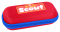 Halbfestes Brillenetui mit Reissverschluss und Scout-Logo in Rot