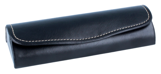 Brillenetui „Theo“ mit hochwertigem Kunstlederüberzug in elegantem Schwarz