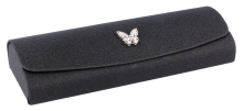 Brillenetui BUTTERFLY Schwarz – Halbhartes Etui mit...