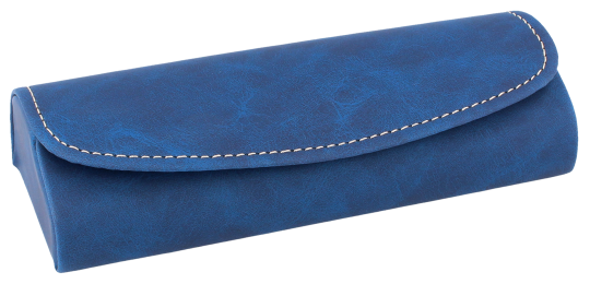 Brillenetui Kathleen Dunkelblau – Zeitloses Hardcase mit feiner Narbung & Druckknopf