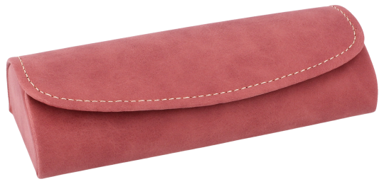 Brillenetui Kathleen Weinrot – Elegantes Metalletui mit Velours-Haptik & Druckknopf