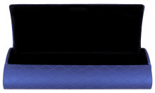 Elegantes Oval-Etui Stefan mit stilvoller Musterung in tiefem Blau