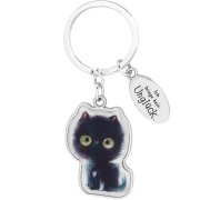 Schlüsselanhänger Schwarze Katze mit...
